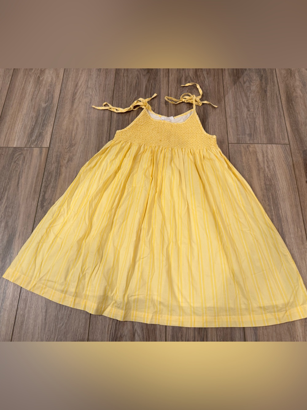Smocked Yellow Tie-Shoulder Sundress for Girls